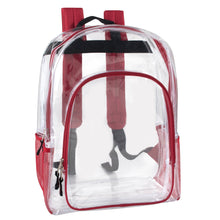 Load image into Gallery viewer, Wholesale Deluxe 17 Inch Clear Backpack With Side Pockets
