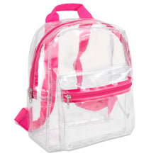 Load image into Gallery viewer, Mini 12 Inch Clear Backpack - Pink
