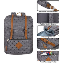 Load image into Gallery viewer, Diamond Print Double Buckle Backpack - 17 inch
