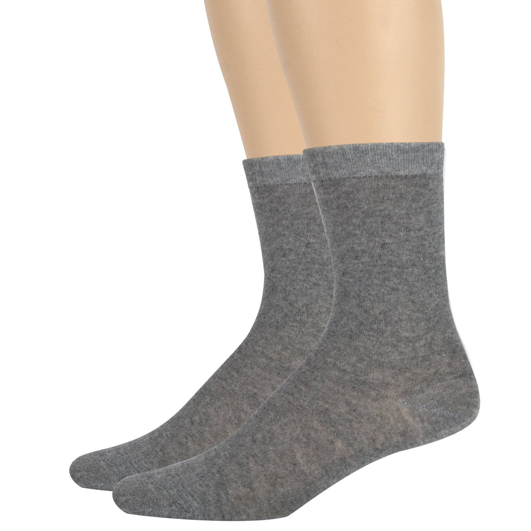 Wholesale Women's Solid Crew Socks - Grey