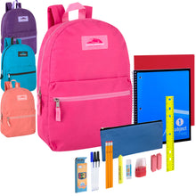 Load image into Gallery viewer, 17&quot; Classic Backpack School Supply Kit (20pcs) - Girls
