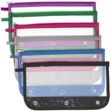 Load image into Gallery viewer, 3 Ring Binder Dome Pencil Case - 6 Color Assortment
