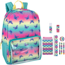 Load image into Gallery viewer, 17&quot; Butterfly Backpack School Supply Kit (9pcs)
