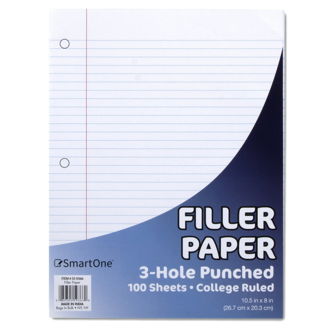 Notebook Filler Paper - College Ruled - 100 Sheets