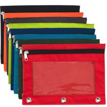 Load image into Gallery viewer, 3-Ring Binder Pencil Pouch with Window - Classic Colors
