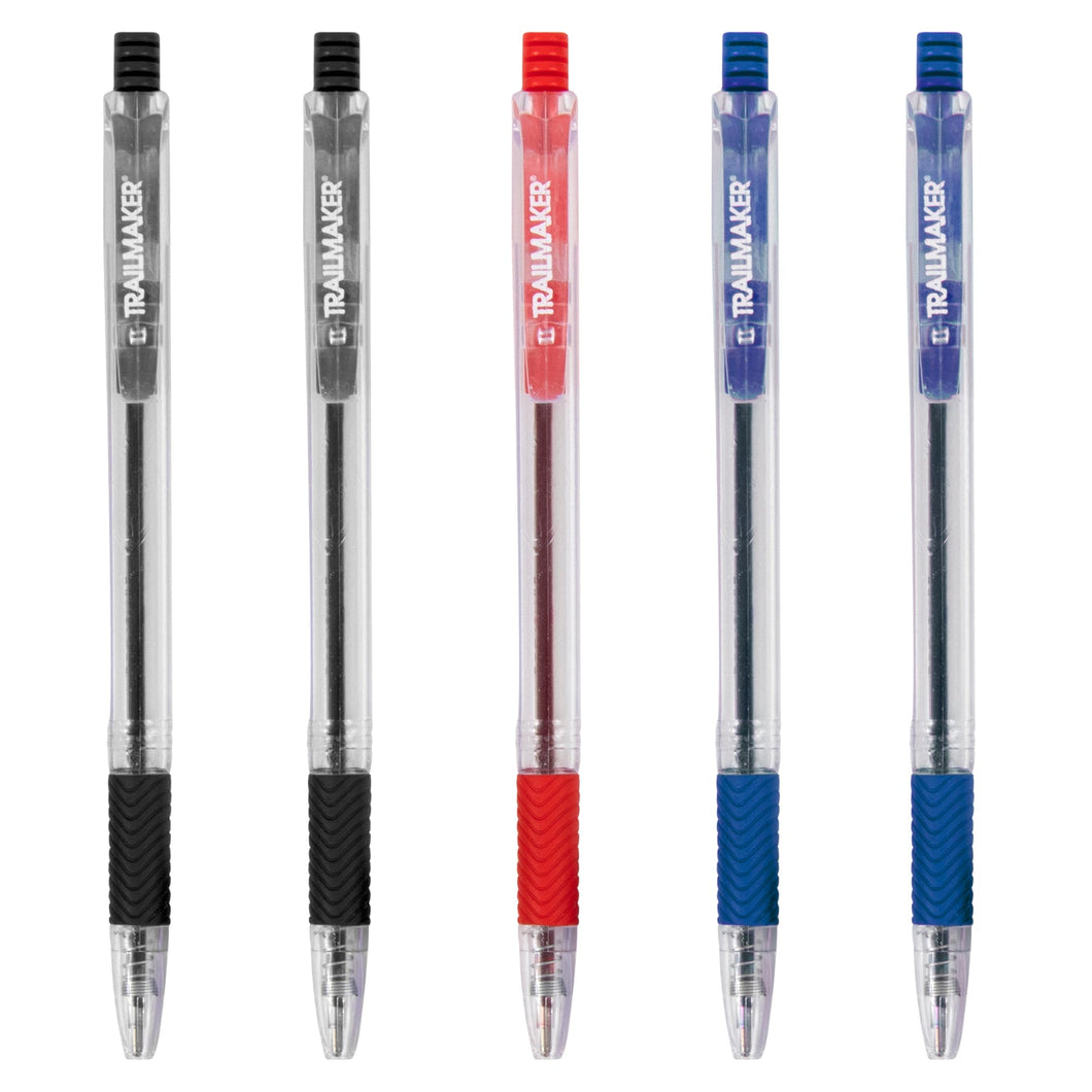 Bulk 5-pack Polo Pens with Comfort Grip - 3 Colors