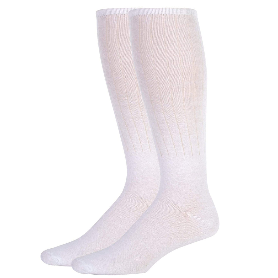 Wholesale Men's Solid Tube Socks - White - 100 pairs