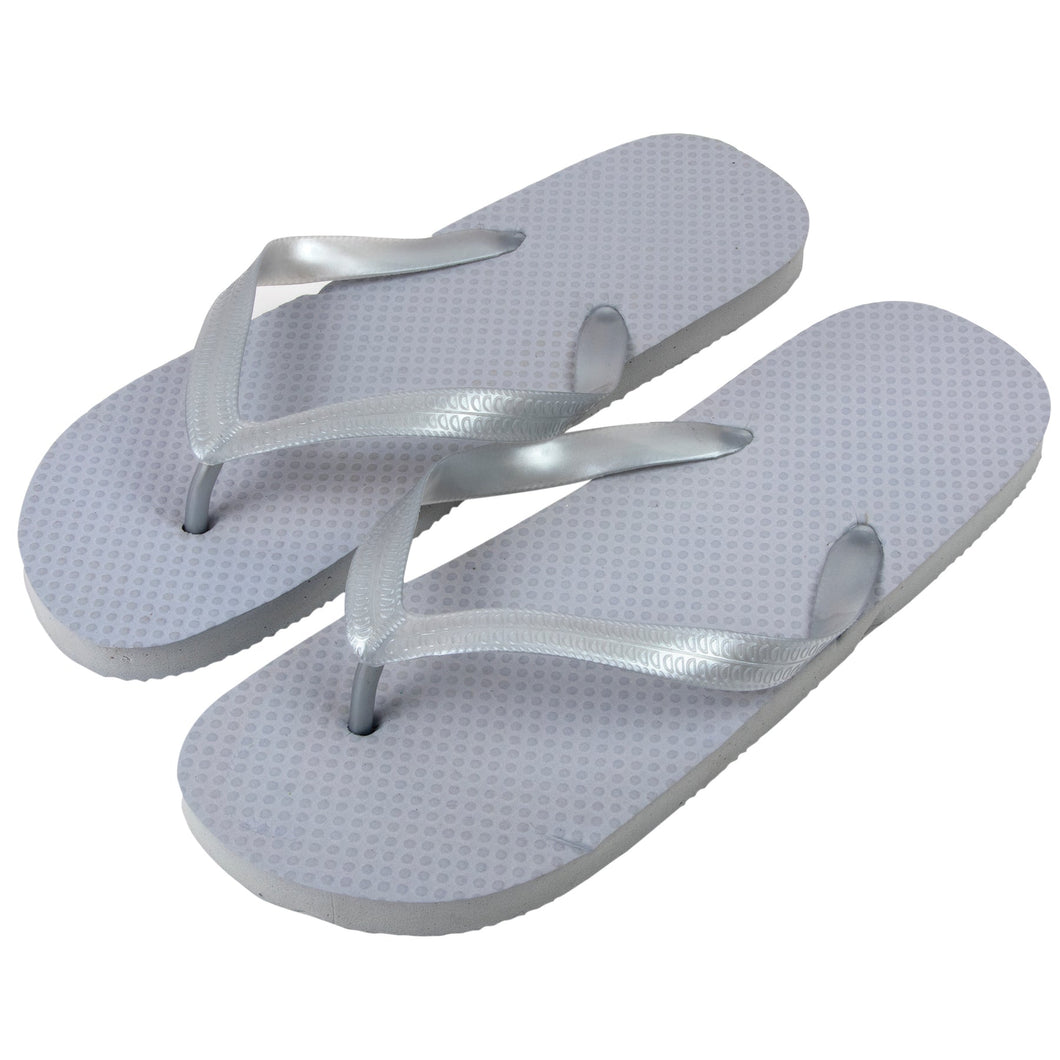 Women's Flip Flops - Silver