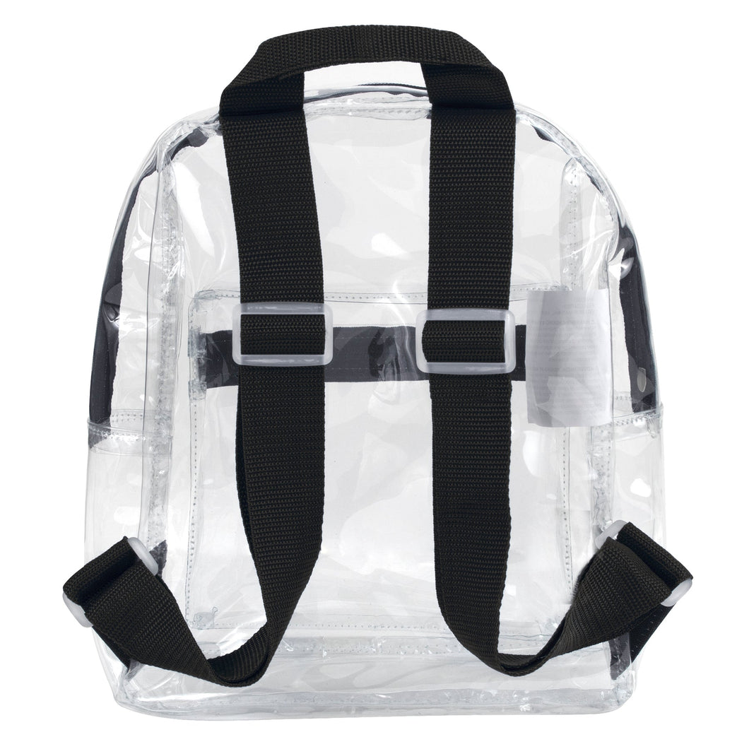 Mini 12 Inch Clear Backpack - Black