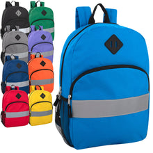 Load image into Gallery viewer, Wholesale Safety Reflective 17 Inch Backpack With Side Pocket
