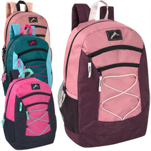 Load image into Gallery viewer, Wholesale High Trails 18 Inch Multi Pocket Bungee Backpack - 4 Girls Colors
