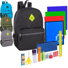 Load image into Gallery viewer, 19&quot; Side Pocket Backpack School Supply Kit (30pcs) - 4 Boys Colors
