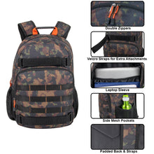 Load image into Gallery viewer, 19 Inch Dual Strap Daisy Chain Backpack With Laptop Sleeve - Camo
