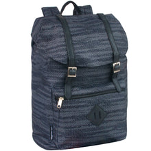 Load image into Gallery viewer, Stripe Print Double Buckle Backpack - 17in
