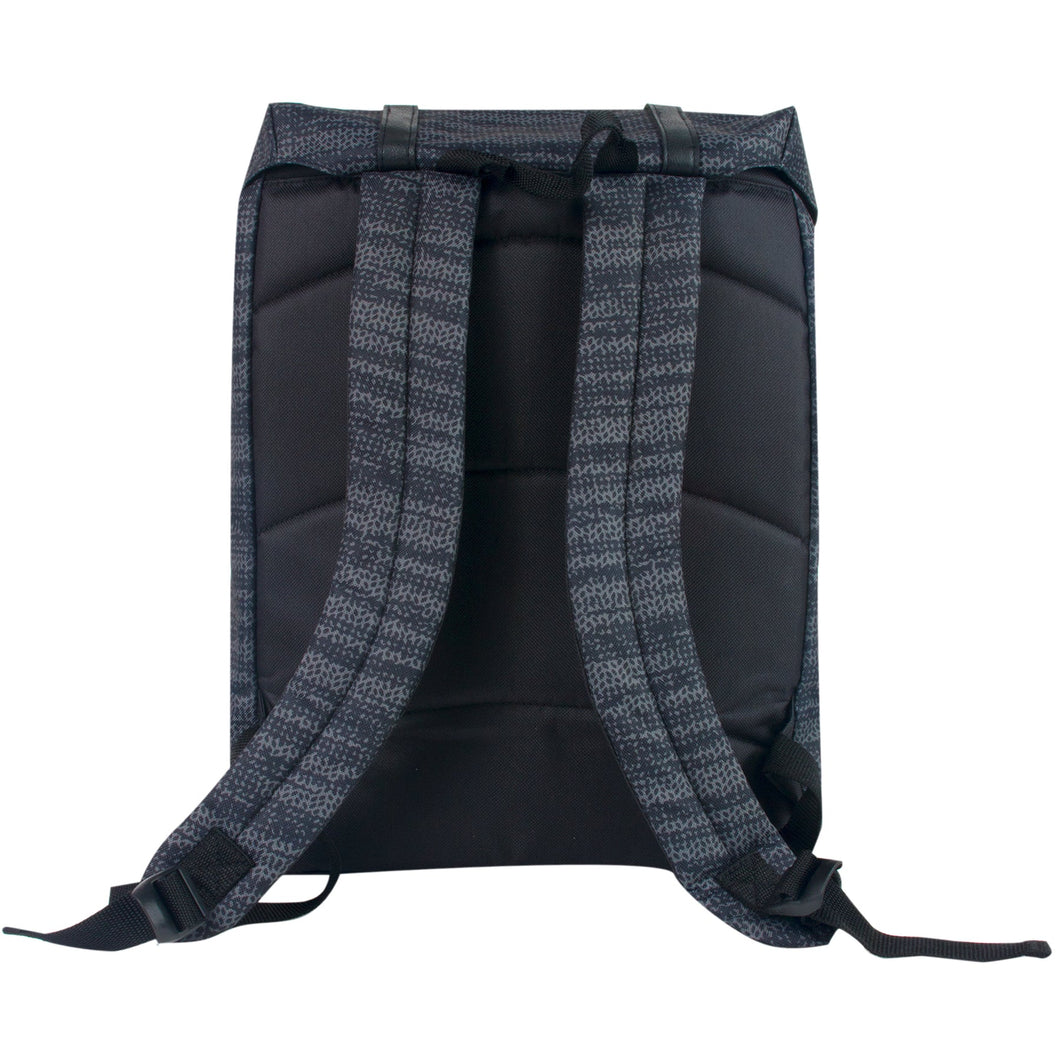 Stripe Print Double Buckle Backpack - 17in