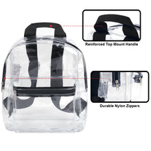 Load image into Gallery viewer, Mini 12 Inch Clear Backpack - Black
