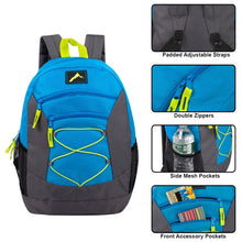 Load image into Gallery viewer, Wholesale High Trails 18 Inch Multi Pocket Bungee Backpack - 5 Colors
