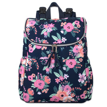 Load image into Gallery viewer, Wholesale Baby Essentials Wide Opening Diaper Backpack -  Navy Floral
