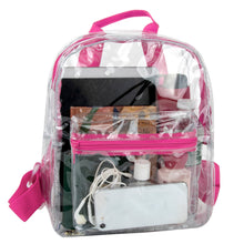 Load image into Gallery viewer, Mini 12 Inch Clear Backpack - Pink
