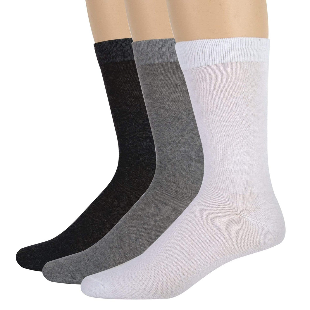 Wholesale Men's Solid Crew Socks - 3 Colors