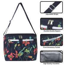 Load image into Gallery viewer, Fridge Pak 12 Can Cooler Bag With Front Zippered Pocket - Floral Prints
