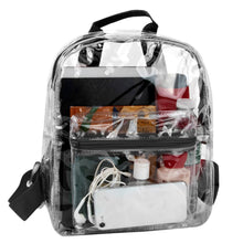 Load image into Gallery viewer, Mini 12 Inch Clear Backpack - Black
