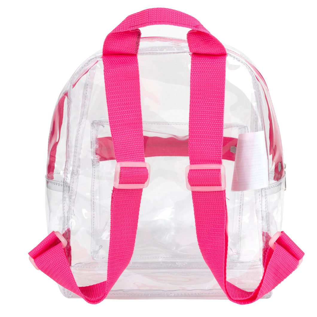 Mini 12 Inch Clear Backpack - Pink