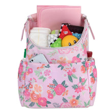 Load image into Gallery viewer, Wholesale Baby Essentials Wide Opening Diaper Backpack -  Pink Floral
