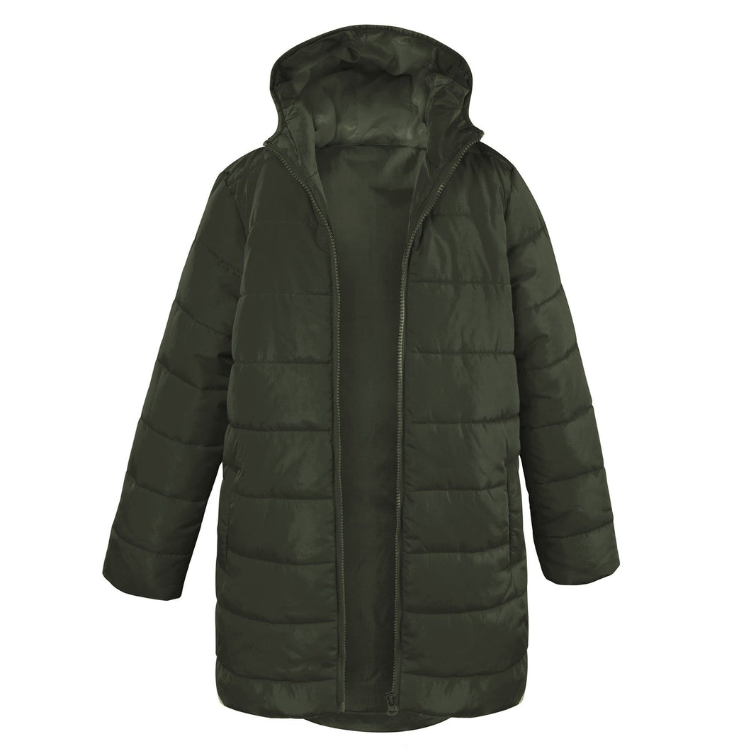 Wholesale Youth Hooded Puffer Winter Coat - 4 Colors