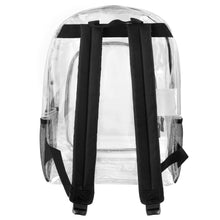 Load image into Gallery viewer, Wholesale Deluxe 17 Inch Clear Backpack With Side Pockets
