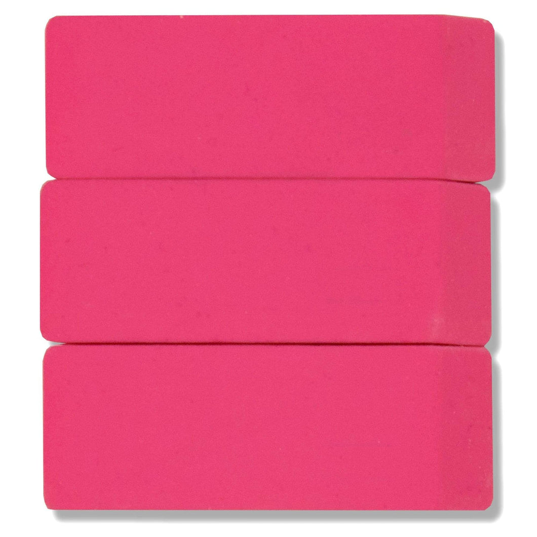 Wholesale 3 Pack Pink Eraser - 100 pack