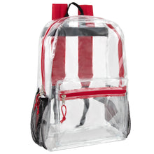 Load image into Gallery viewer, Classic 17 Inch Clear Backpack - Red
