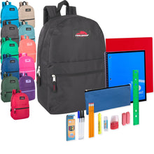 Load image into Gallery viewer, 17&quot; Classic Backpack School Supply Kit (20pcs) - 12 Colors
