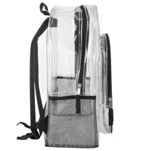 Load image into Gallery viewer, Wholesale Deluxe 17 Inch Clear Backpack With Side Pockets
