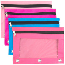 Load image into Gallery viewer, 3-Ring Binder Pencil Pouch with Window - Classic Colors
