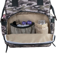 Load image into Gallery viewer, Wholesale Baby Essentials Tote Convertible Wide Opening Backpack - Camo
