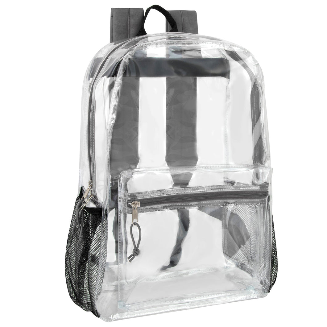 Classic 17 Inch Clear Backpack - Grey