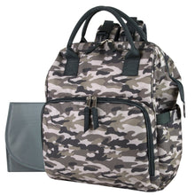 Load image into Gallery viewer, Wholesale Baby Essentials Tote Convertible Wide Opening Backpack - Camo
