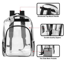 Load image into Gallery viewer, Wholesale Deluxe 17 Inch Clear Backpack With Side Pockets
