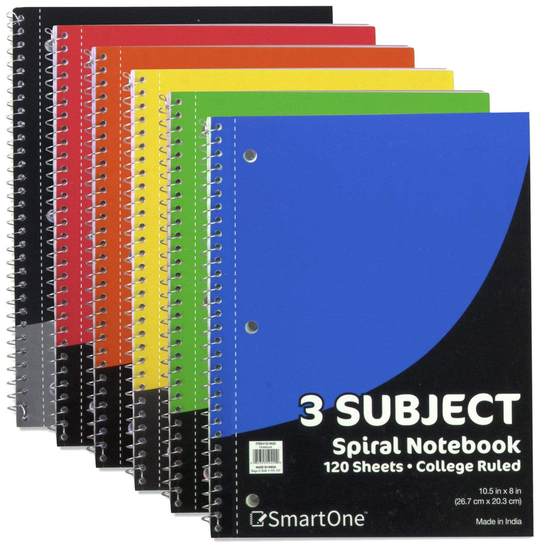 Wholesale 3 Subject Notebook - College Ruled